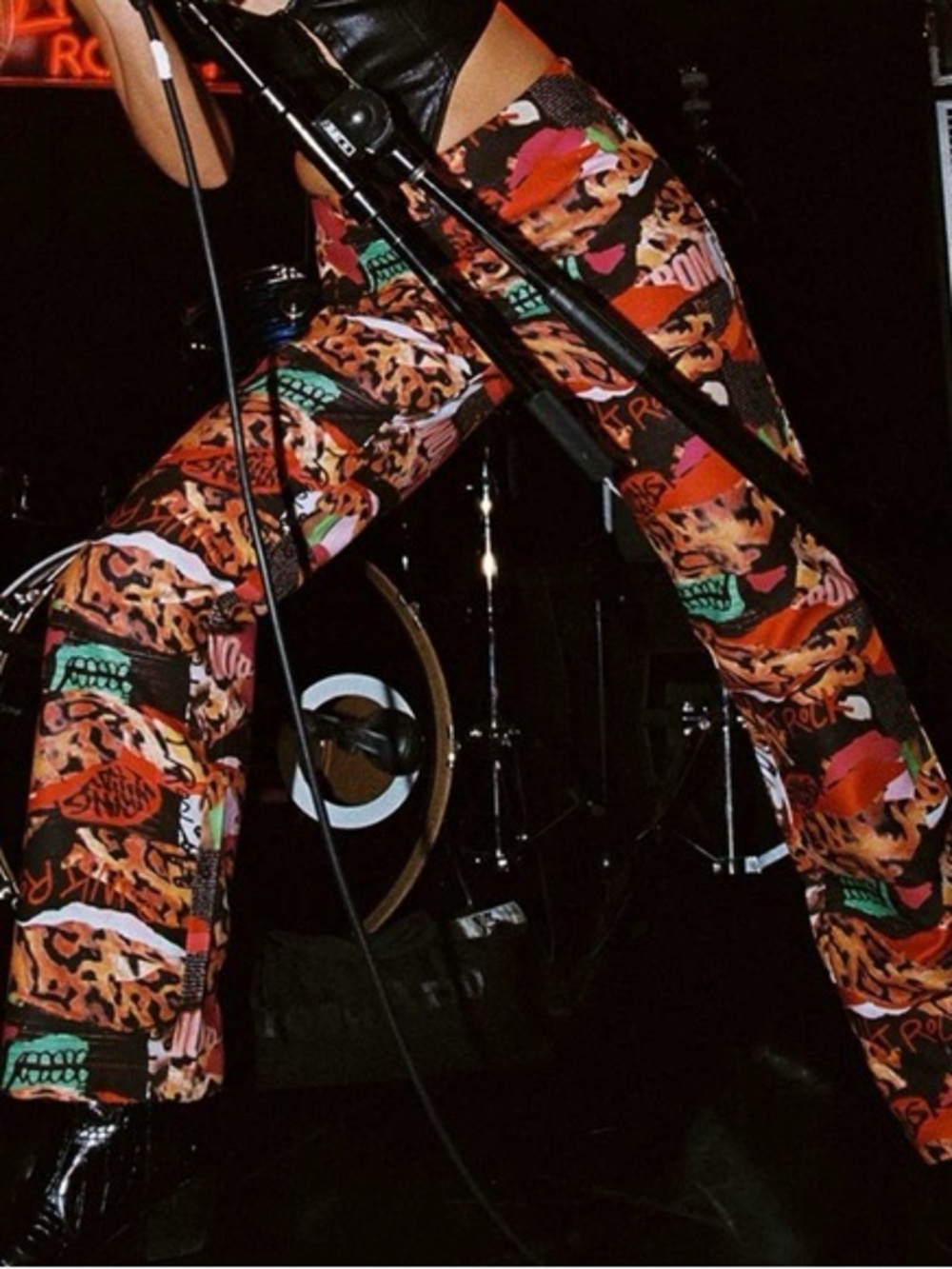 Princess Polly Black Multi-Color Graphic Flared Pants